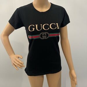 Unbranded Black T-Shirt with Logo/ new no tag/ stretchy